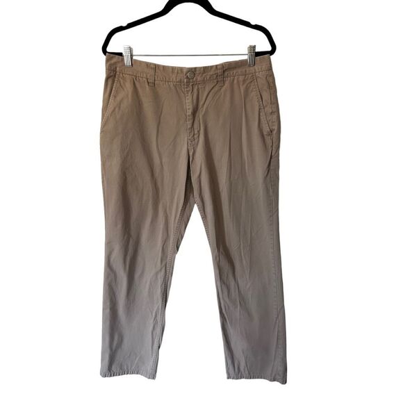Bonobos Flat Front Straight Leg Button & Zip Fly Casual Pants Khaki Size 36/32
